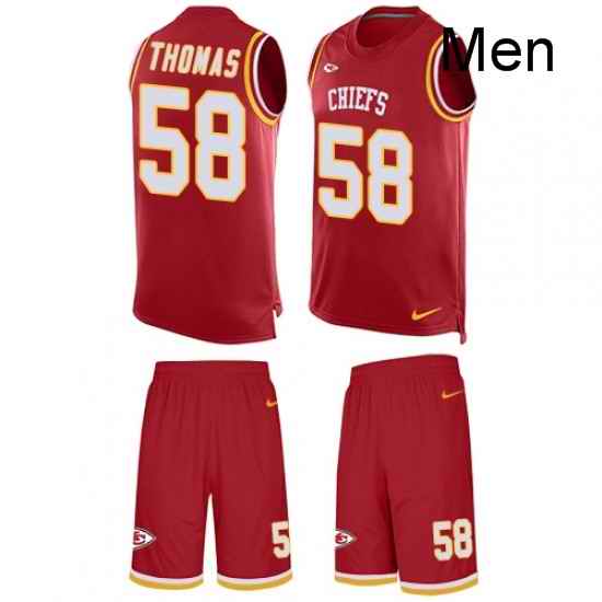 Men Nike Kansas City Chiefs 58 Derrick Thomas Limited Red Tank Top Suit NFL Jersey